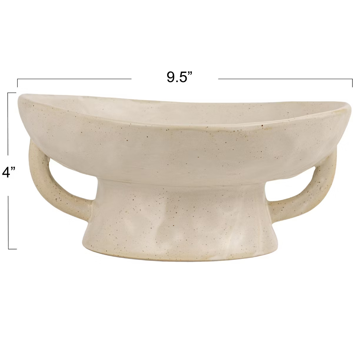 Storied Home Stoneware Footed Pedestal Bowl with Handles, Reactive Glaze, White | Target
