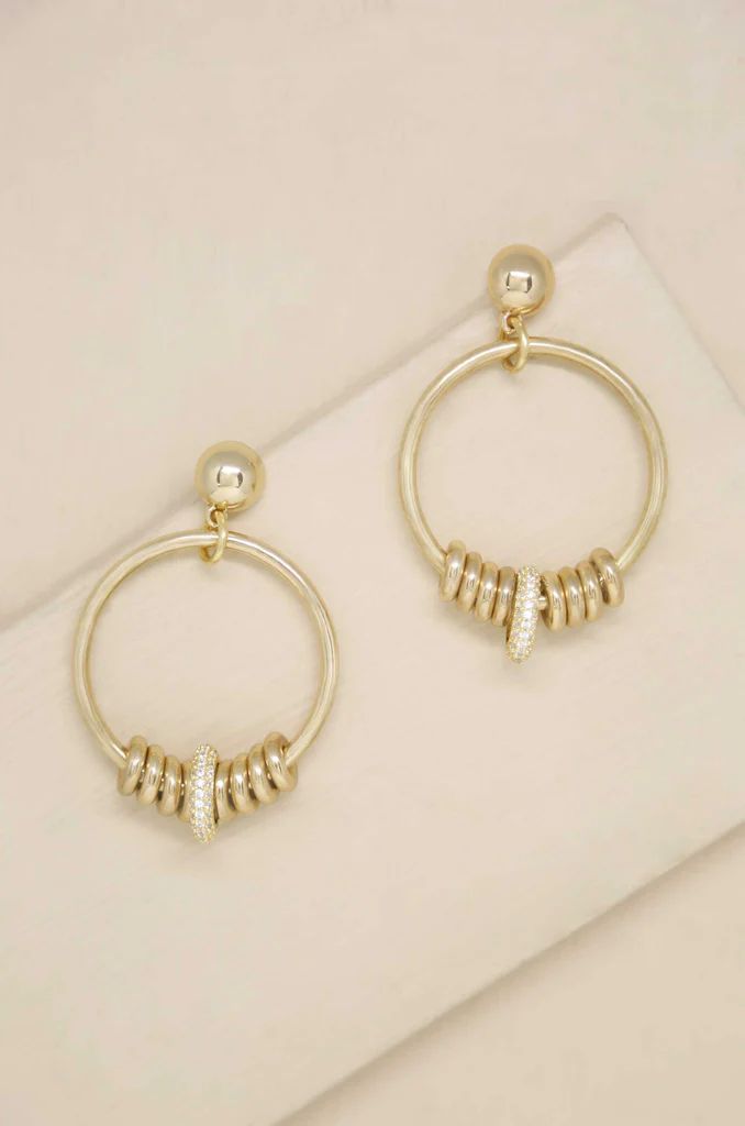 Multi-Ring Slider 18k Gold Plated Earrings | Ettika