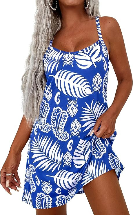 PRETTYGARDEN Women's Summer Dresses 2026 Casual Print Spaghetti Strap Sleeveless Sundress Beach V... | Amazon (US)