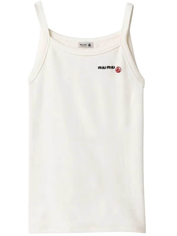 x Petit Bateau embroidered tank top | Farfetch Global