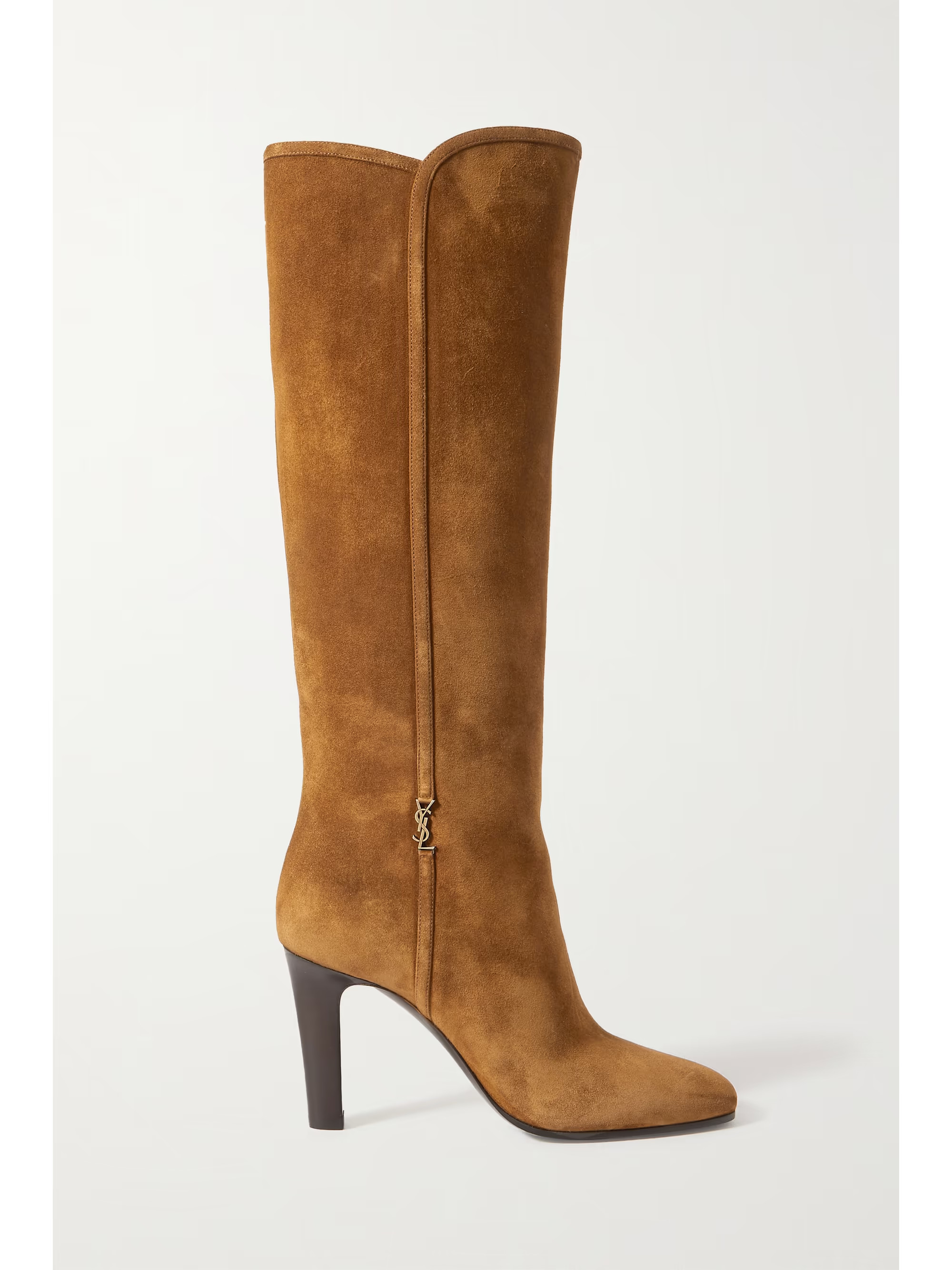 Jane logo-embellished suede knee boots | NET-A-PORTER (US)