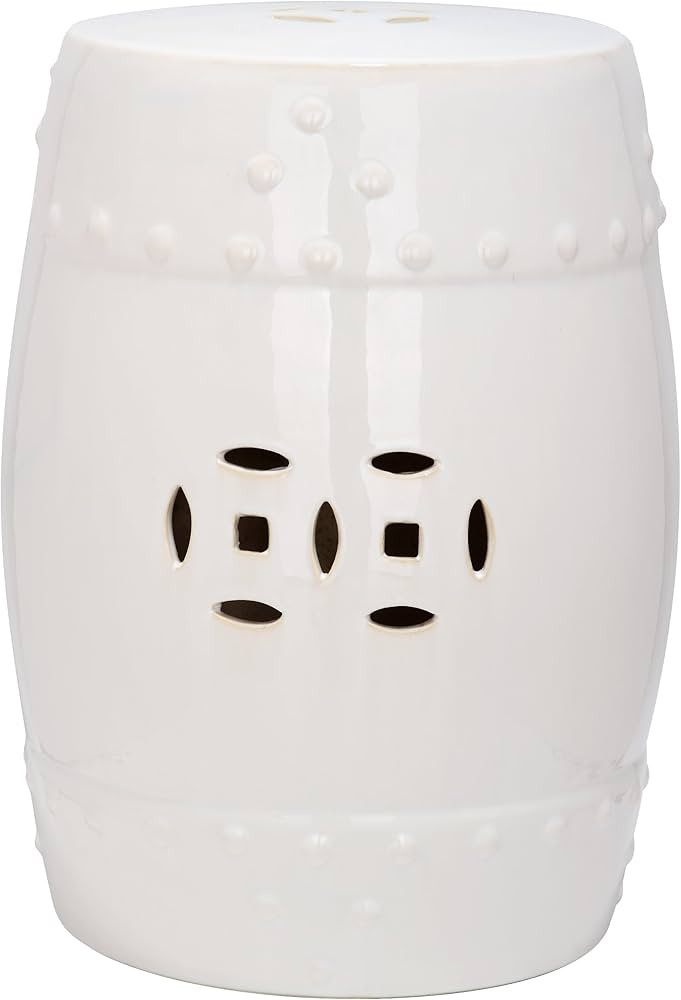 Safavieh Castle Gardens Collection Modern Ming White Ceramic Garden Stool | Amazon (US)