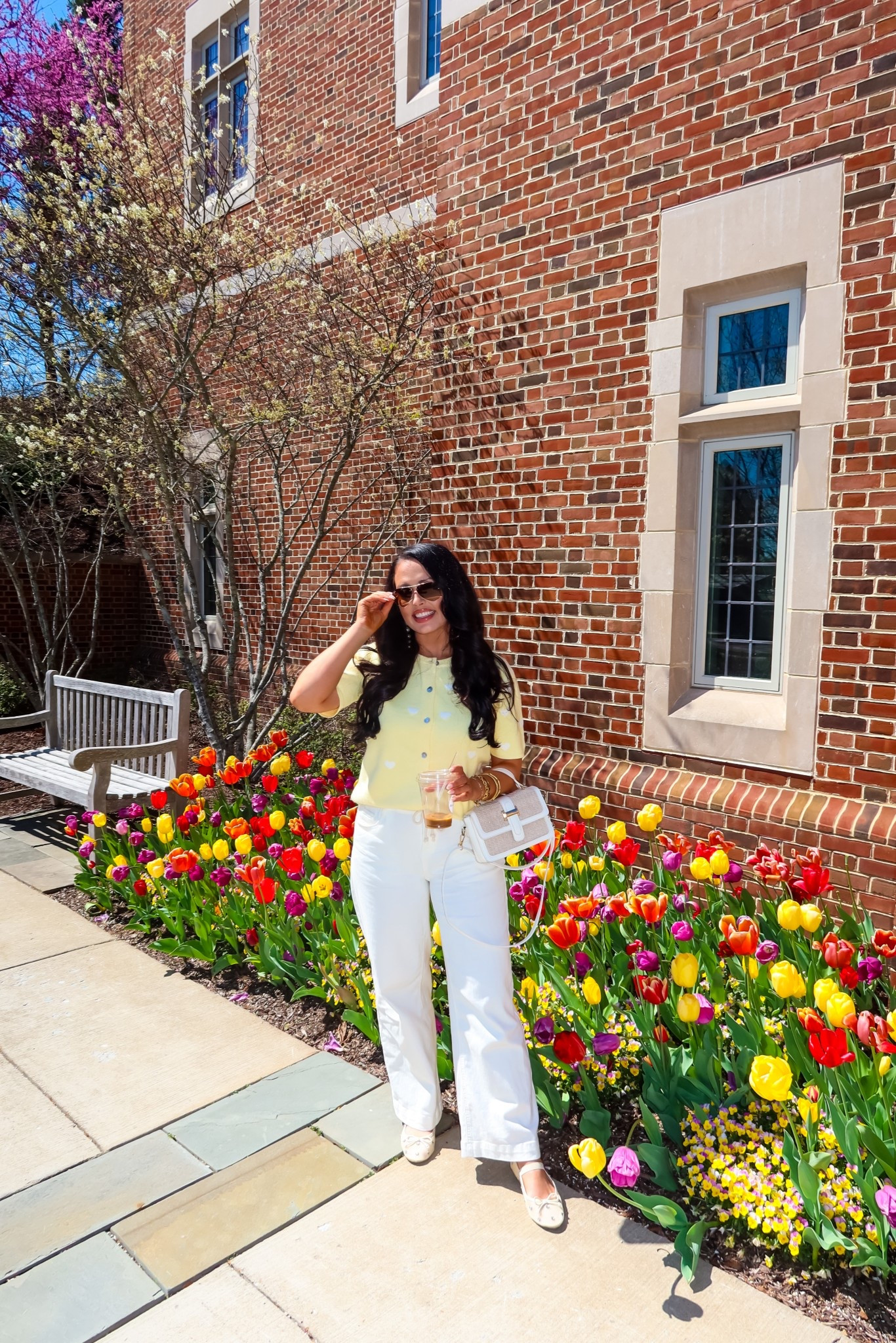 Under $30 Amazon drawstring jeans (small, 5+ colors), $12 Amazon button front butter yellow cardigan, ballet flats, rayban aviators #founditonamazon

#LTKMothersDay #LTKootd #LTKSaleAlert