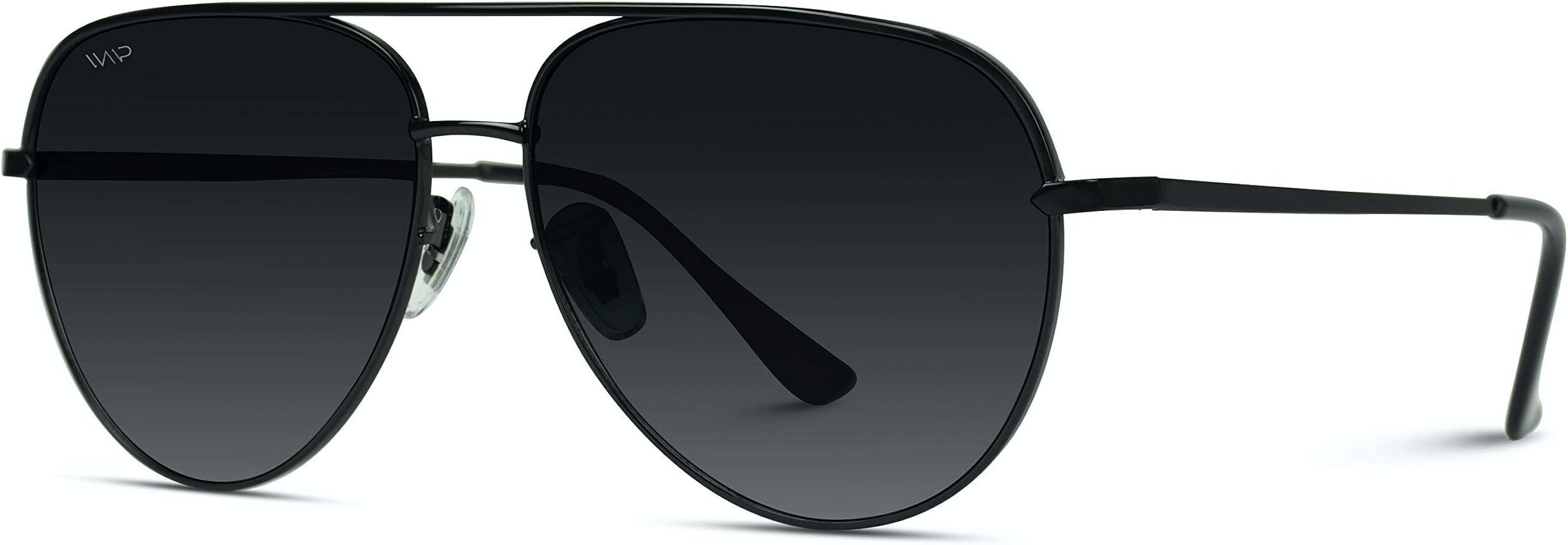 WearMe Pro - Oversized Flat Lens Fashion Designer Inspired Aviator Sunglasses | Amazon (US)