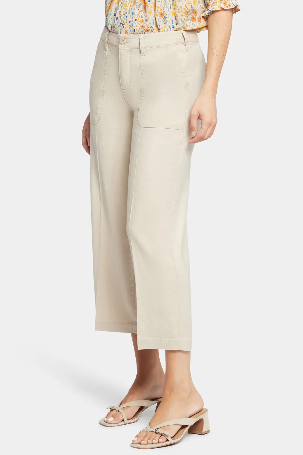 Wide Leg Cargo Capri Pants - Feather | NYDJ