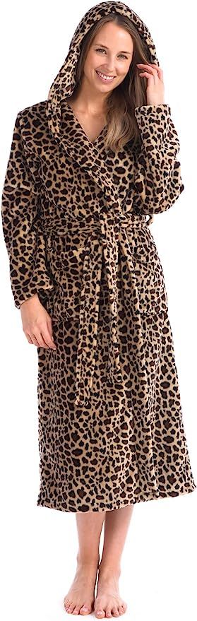 Patricia Womens Elegant Full Length Premium Plush Hooded Robes | Amazon (US)