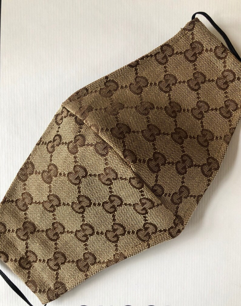 Face Mask, Altered, designer inspired, cotton lining, elastic ear loops, double layer cotton, han... | Etsy (US)