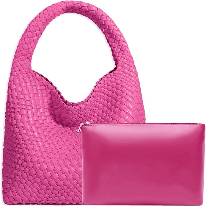 JINMANXUE Woven Tote Bag for Women, Fashion Hobo Handbag, Travel Top-handle Shoulder Bag, Beach U... | Amazon (US)