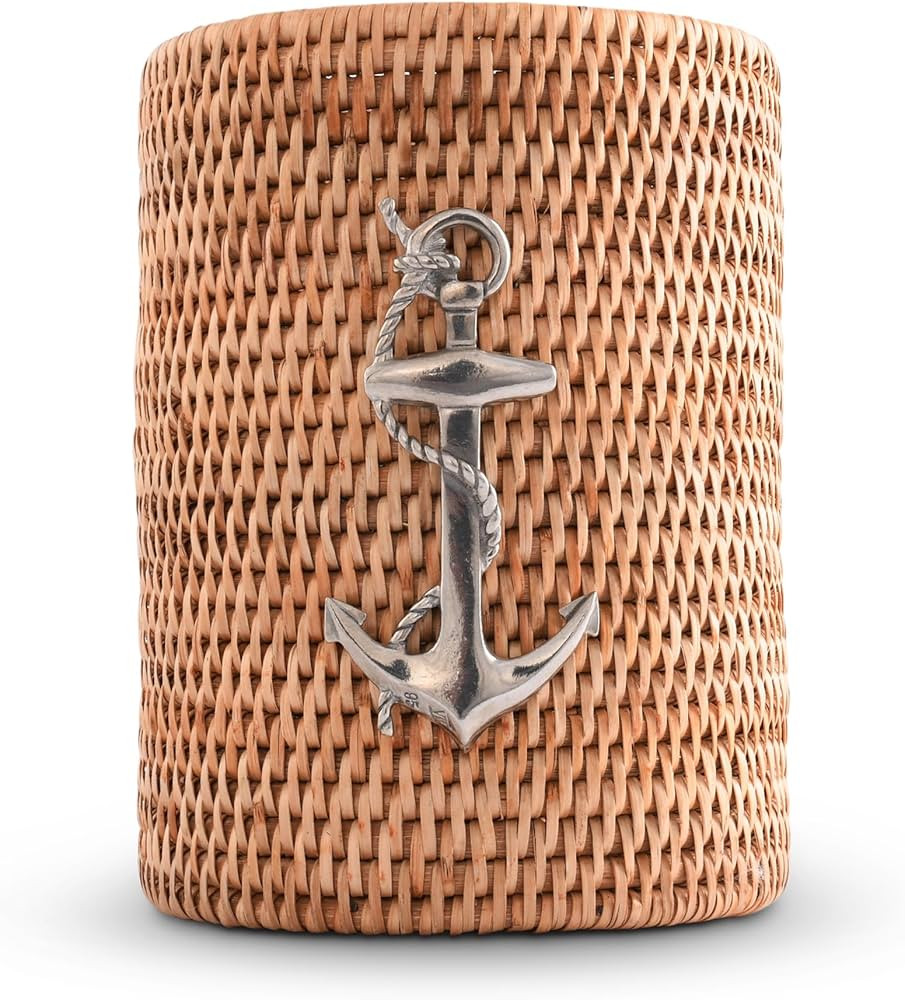 Vagabond House Utensil Holder - Large, Durable, Eco-Friendly Wicker Rattan Crock with Pewter Anch... | Amazon (US)