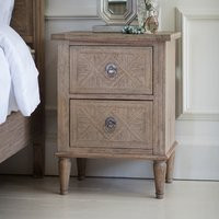 Nashik 2 Drawer Ash Wood Parquet Bedside Table | La Redoute (UK)