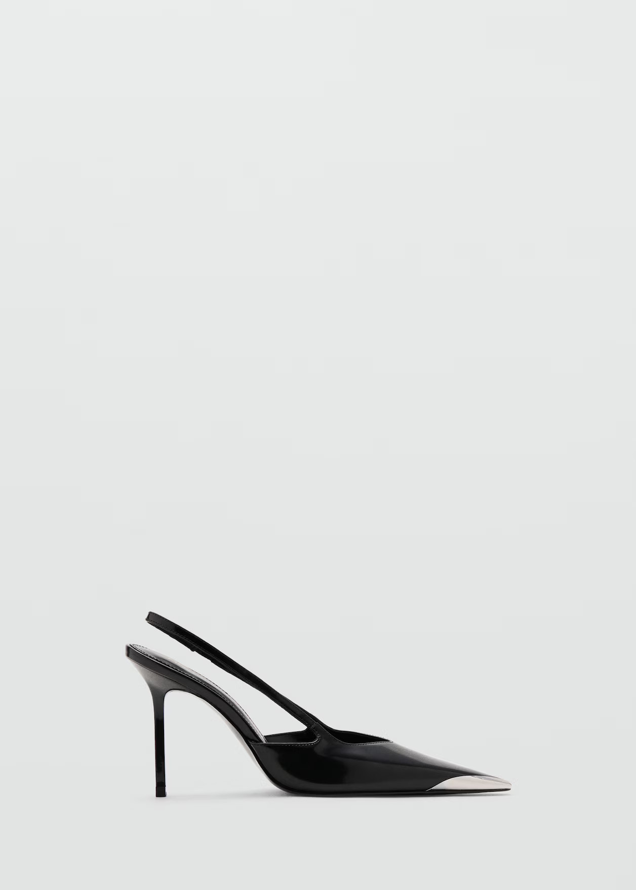 Leather high-heeled shoes with metal toe cap - Women | MANGO USA | Mango (US/MX/AU)
