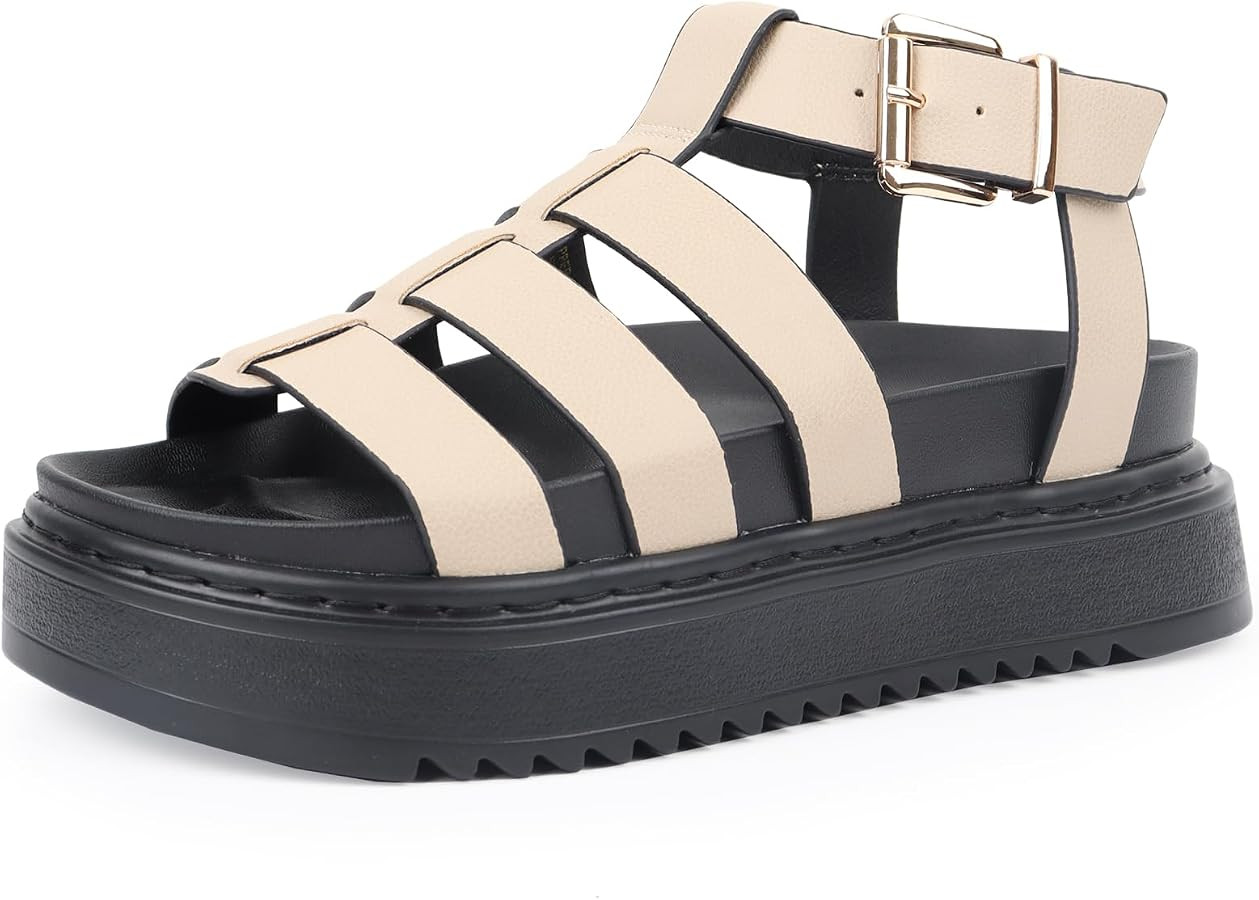 Chunky Sandals,Sandals Platform Women Platform Sandals,Ankle Strap Casual Open Toe Arch Support S... | Amazon (US)