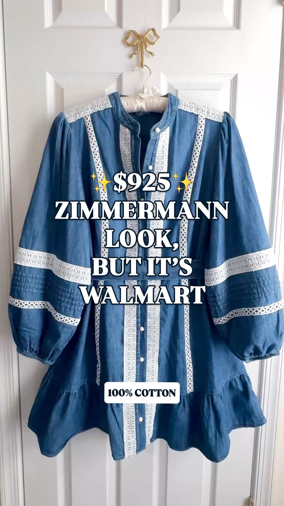 THE $925 ZIMMERMANN LOOK, BUT IT’S WALMART 👀

You’ve probably seen this dress on your feed, but did you know it’s a Zimmermann look for less? This Scenario dress on Walmart has so much of the look of the Zimmermann Awaken dress, which originally retailed for $925.

The denim blue with ivory eyelet, the romantic sleeves and that belted mini silhouette are what immediately bring Zimmermann to mind. It’s that combination of casual blue fabric and intricate cream trim that makes the designer version so pretty, and this Walmart find brings the look to your fall wardrobe for WAY less.

And yes, it’s 100% cotton, with an adjustable tie waist and real side pockets. If you love feminine fall dresses with long sleeves, this one gives you plenty to work with. Cowboy boots for country concert outfits, ballet flats for brunch, or suede boots for fall dinner plans.

If Zimmermann is your taste but $925 isn’t your dress budget, this belongs in your Walmart cart.

Zimmermann Awaken dress look for less, $925 Zimmermann look for less, Walmart fall dresses, Scenario eyelet dress, 100% cotton dress, denim blue dress, ivory eyelet trim dress, long sleeve mini dress, belted cotton dress, dress with pockets, feminine fall outfits, affordable preppy fashion, romantic boho dress, fall outfits women over 50, fall fashion hauls, country concert outfits, Walmart fashion finds @Walmart 

#LTKStyleTip #Zimmermann #LookForLess #WalmartFinds #CountryConcertOutfit #WalmartStyle #Scenario #FallDress #LTKFindsUnder50 #DenimDress

#LTKSeasonal #LTKootd #LTKMidsize