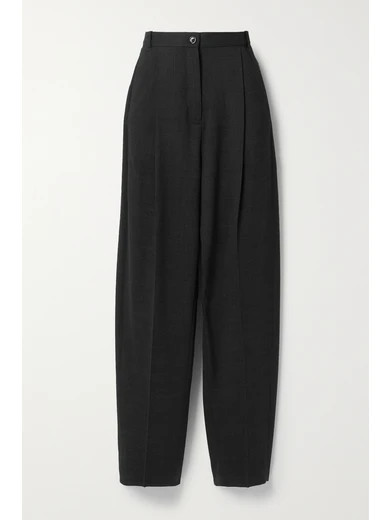 Acne Studios - Pleated Wool-blend Straight-leg Pants - Charcoal | NET-A-PORTER (US)