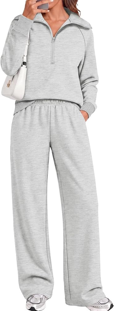 Sampeel Two Piece Sweat Sets for Women Cozy Sweatsuits Fashion Lounge Matching Sets Clothing | Amazon (US)