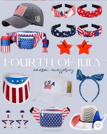 Fourth of July accessories, Fourth of July hat, Fourth of July fanny pack, Fourth of July headband, Fourth of July sunglasses, patriotic hat, Fourth of July belt bag

#LTKStyleTip #LTKSeasonal #LTKParties