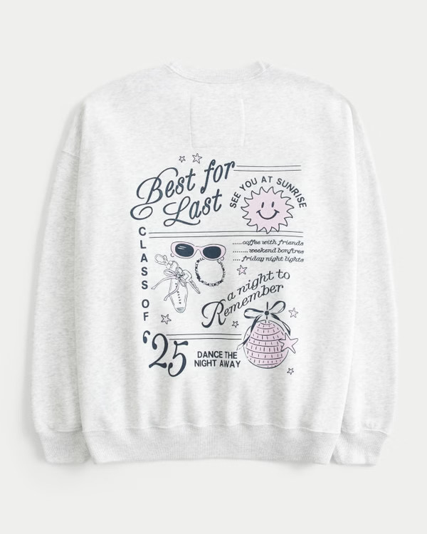 Oversized Class of 2025 Grad Graphic Crew Sweatshirt | Hollister (US)
