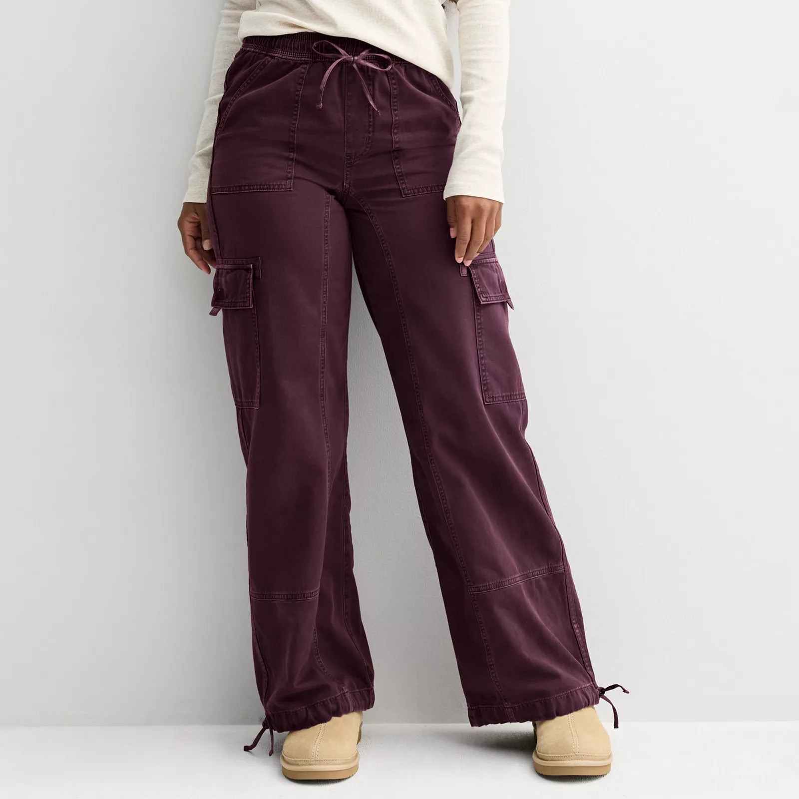 Juniors' SO® High Rise Satin Trim Baggy Cargo PantsSO | Kohl's