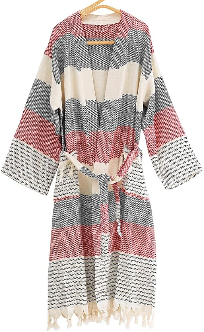 ATANI 100% Turkish Cotton Bathrobe Waffle Soft Robe Knee-Length Unisex SPA Beach Pool Lightweight... | Amazon (US)