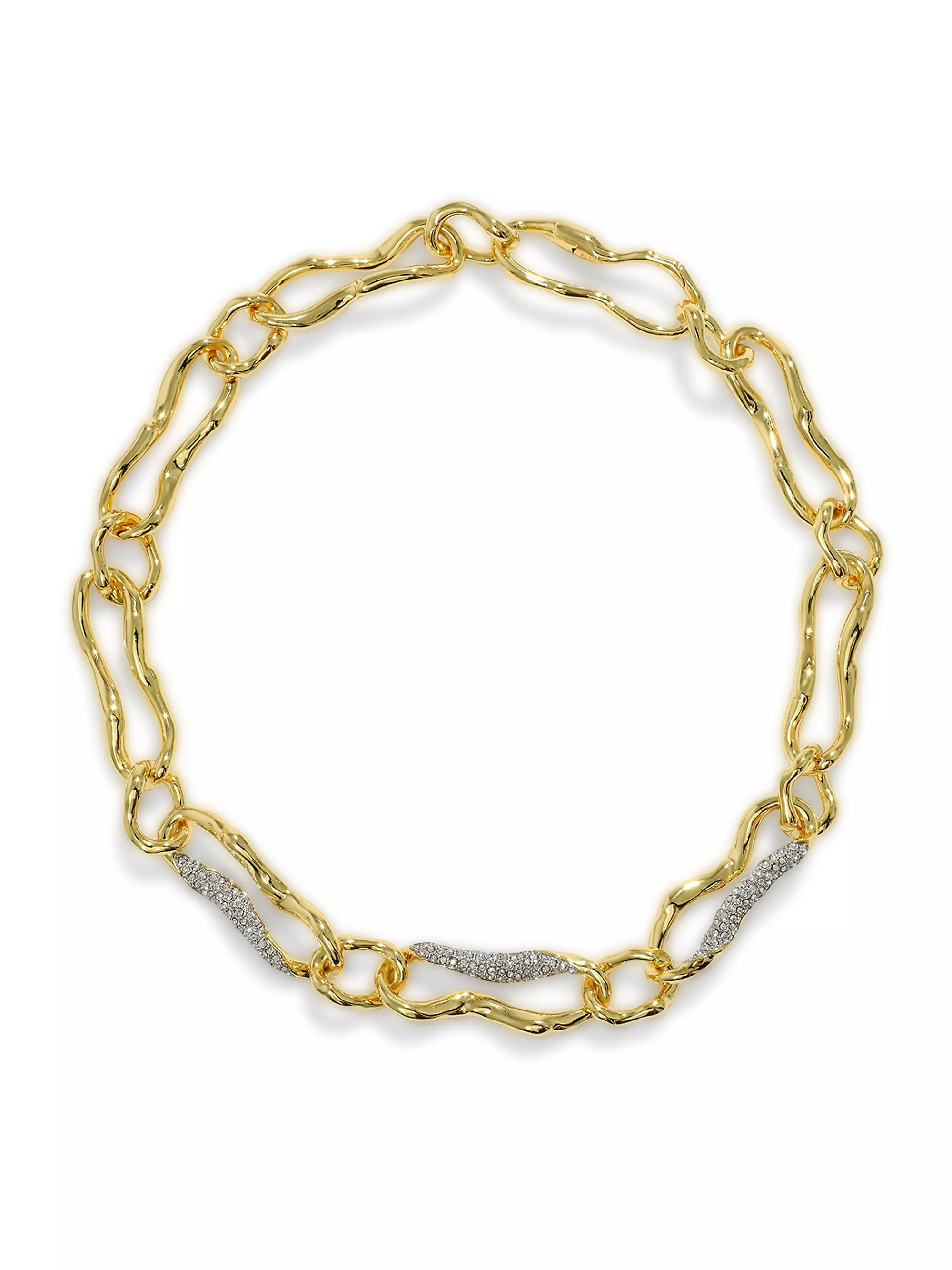 Alexis BittarSolanales Crystal & 14K-Gold-Plated Curved Link Necklace | Saks Fifth Avenue