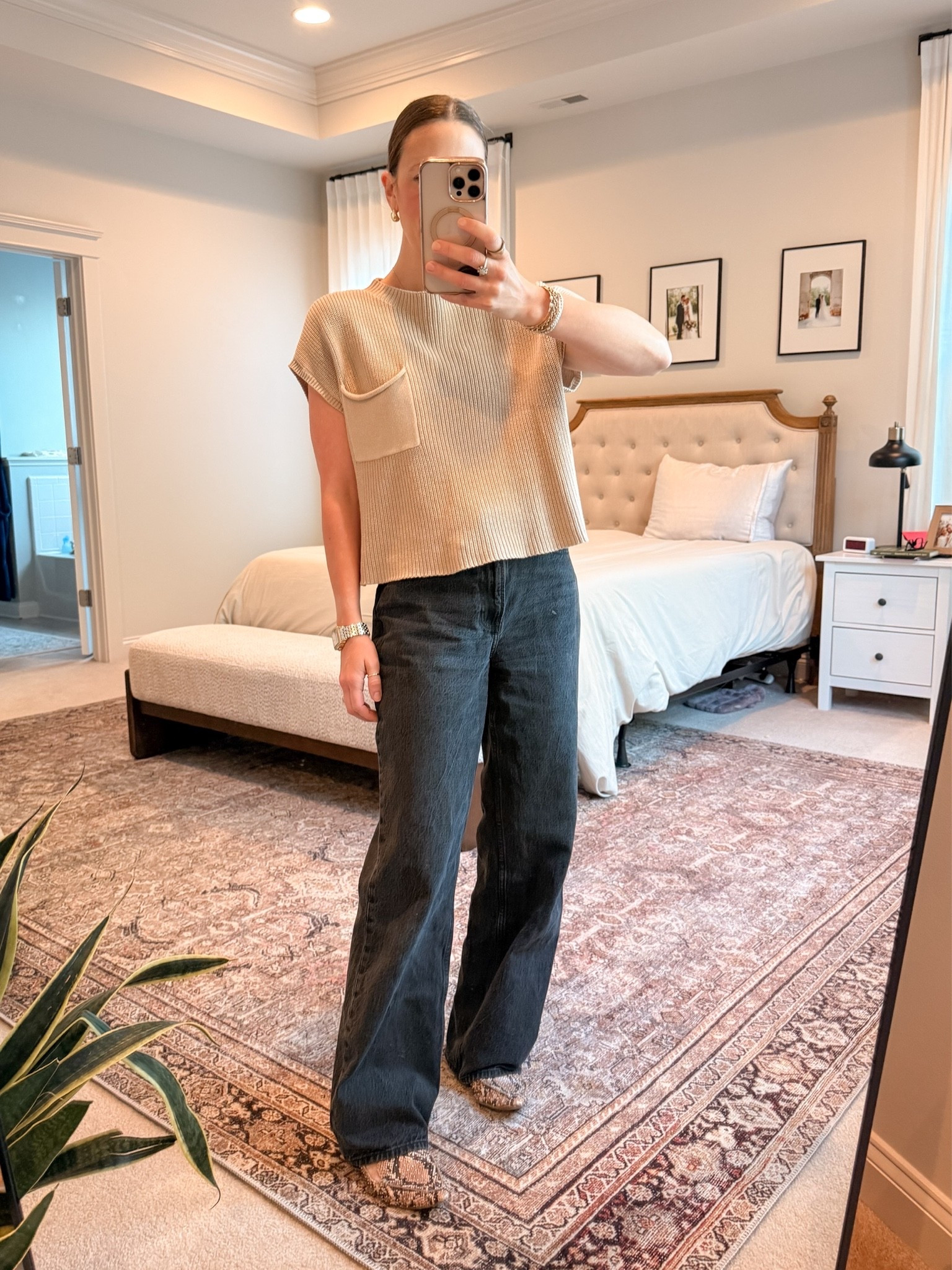 Spring capsule outfit idea: an easy knit sweater tank + high rise jeans combo that works for casual spring days, weekend errands, or a simple work-from-home to school pickup look. Wearing the Amazon sweater tank with Abercrombie high rise jeans (25R) for a clean, classic base you can rewear on repeat with different shoes + layers

#LTKootd #LTKmomlife #LTKSeasonal