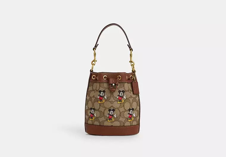 Disney X Coach Mini Dempsey Bucket Bag In Signature Jacquard With Mickey Mouse Print | Coach Outlet US