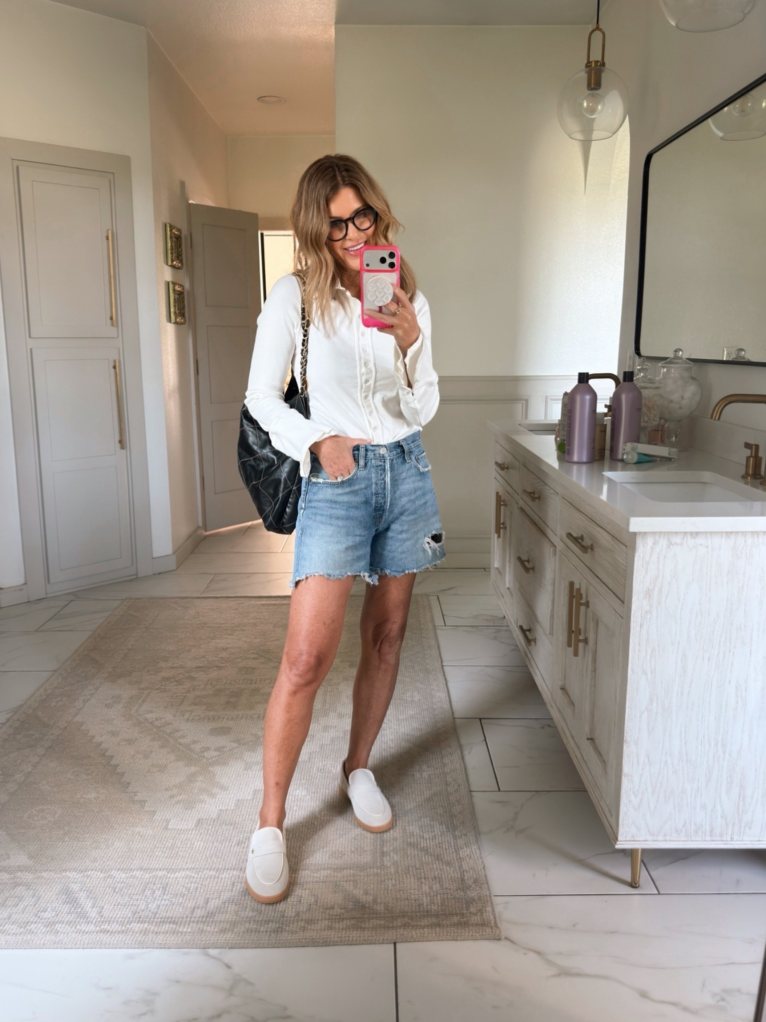Ootd Agolde Parker long shorts size 27
We the free button up. I’m in a medium 
If between sizes, size up in shoes

#LTKOver40 #LTKootd