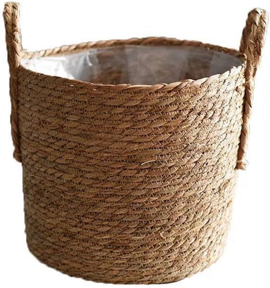 1 PCS Plant Pots Seagrass Planter Basket Flower Pot Cover Woven Plant Container Vase Wicker Trash | Amazon (US)