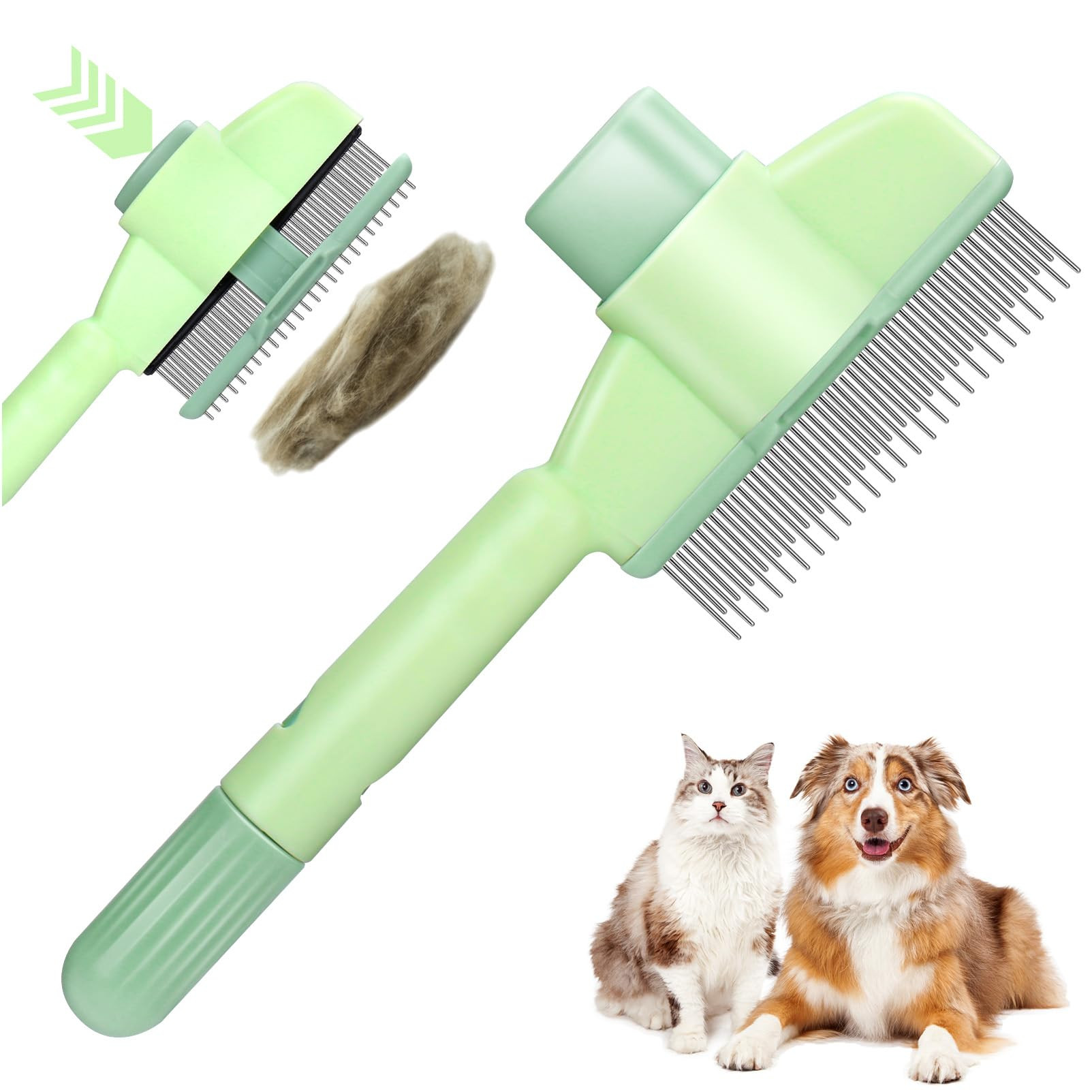 XANGNIER Pet Hair Removal Comb One-Click Self-Cleaning Grooming Brush, De-Shedding Comb for Short... | Amazon (US)