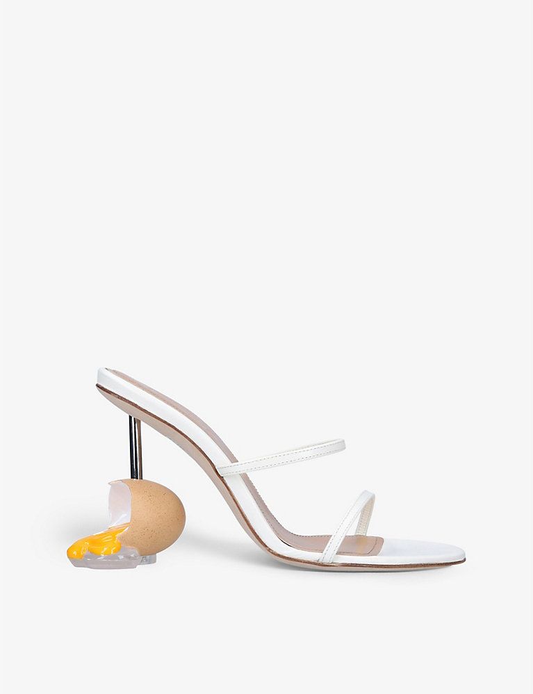 Broken Egg leather heeled sandals | Selfridges
