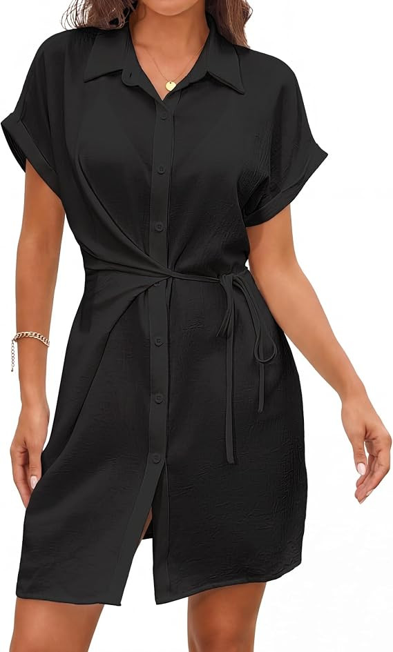 Bsubseach Bathing Suit Cover Up Tie Waist Swimsuit Cover Ups Shirt Dresses Button Down Beach Cove... | Amazon (US)