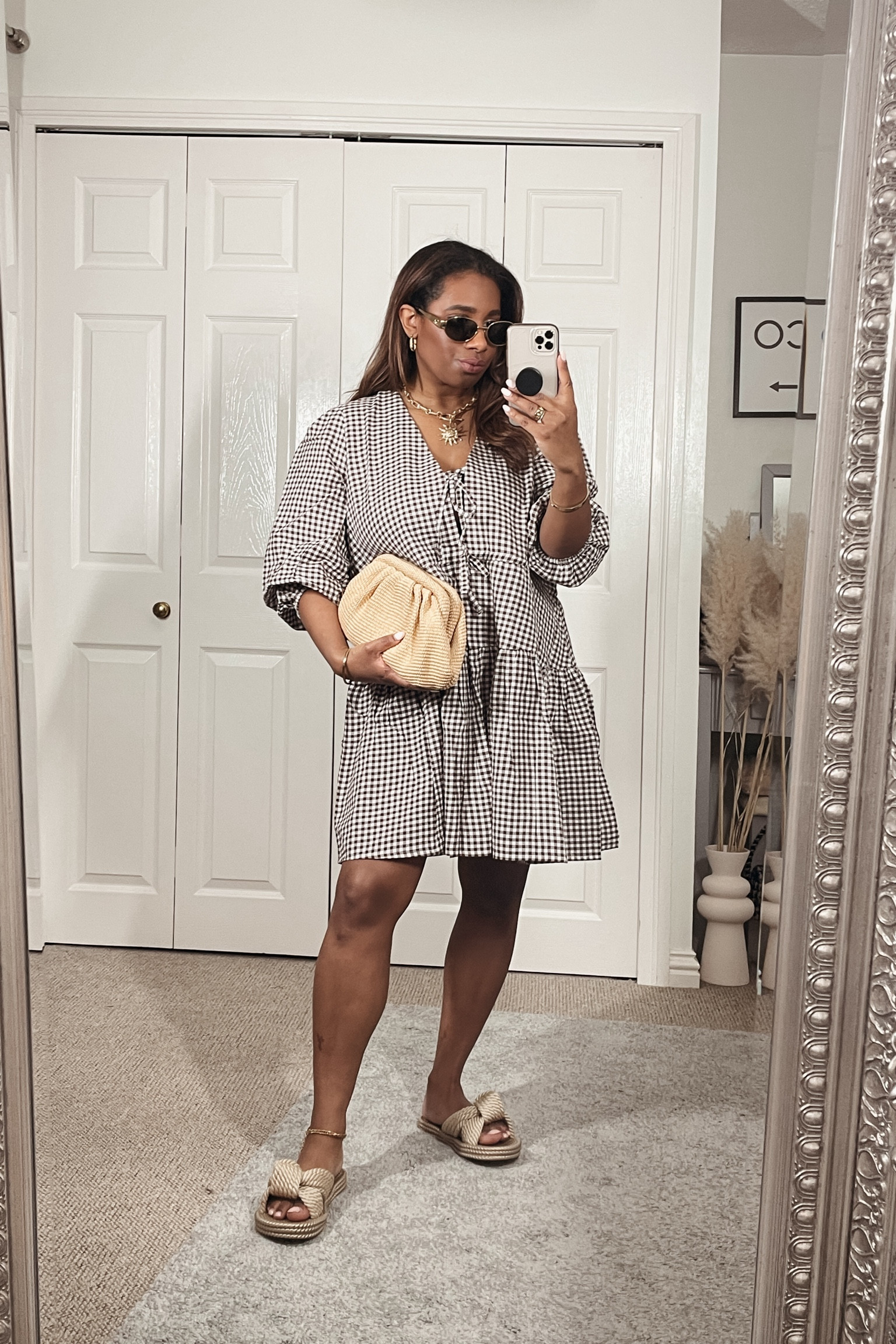 Spring summer dress outfit

Dress linked 
Necklace linked
Bag linked 
Sandals linked 
Sunglasses linked 

#LTKfindsunder100 #LTKmidsize #LTKshoecrush