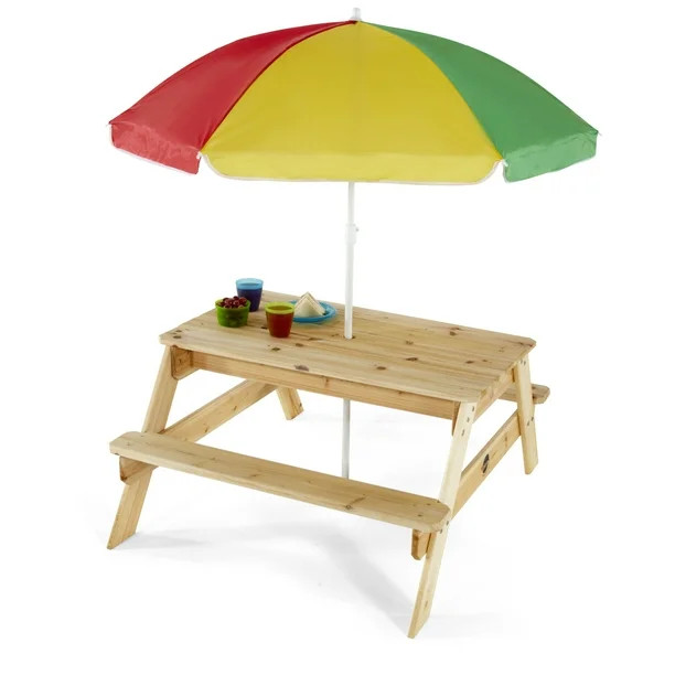Plum Play Wooden Picnic Table With Parasol - Walmart.com | Walmart (US)