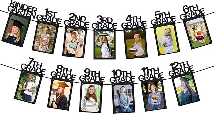 PartyHooman Graduation Photo Banner K-12, Kindergarten to 12th Grade for Middle/Junior, High/Seni... | Amazon (US)