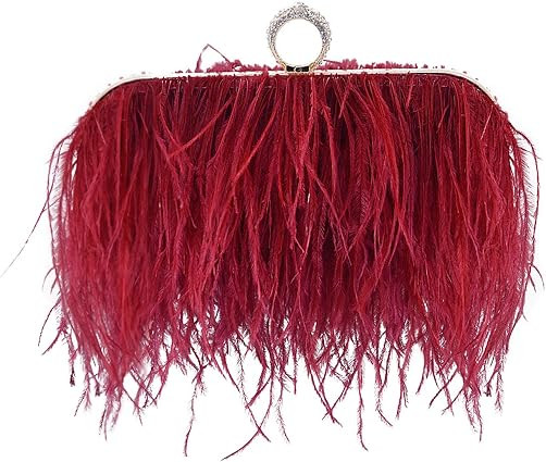 Miuco Women Feather Clutch Purse Shoulder Crossbody Bag Evening Handbags | Amazon (US)