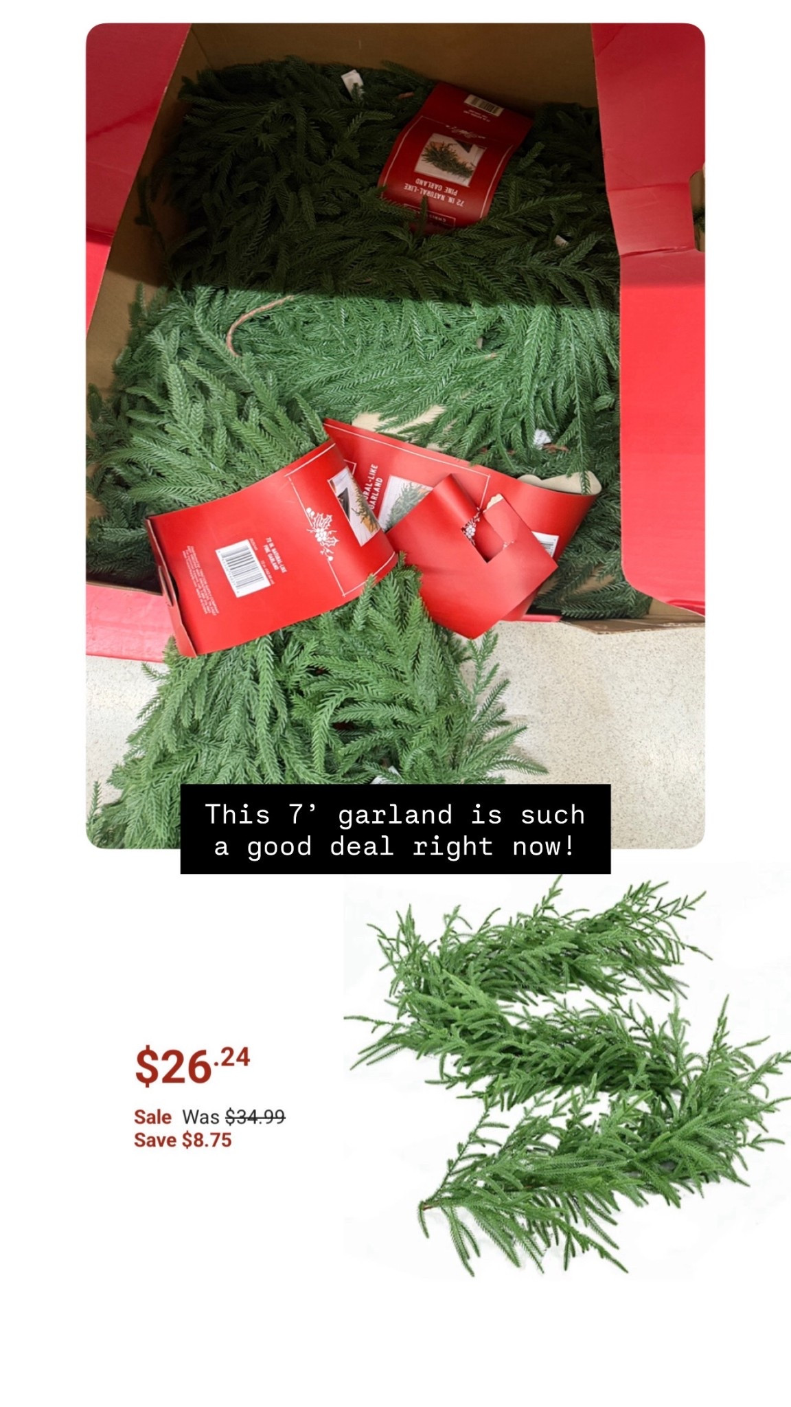 6’******* 
Afloral garland dupe this 6’ garland is such an amazing deal!! Only $26 on sale right now. It will sell out quick. 

Christmas home decor holiday decor garland afloral dupe 

#LTKHome #LTKHoliday #LTKSeasonal