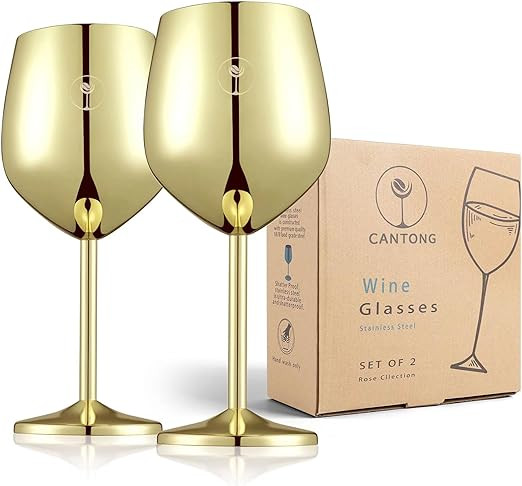 CANTONG Red Wine Glasses, Wine Glasses Set of 2, Unbreakable Wine Glasses | Amazon (US)