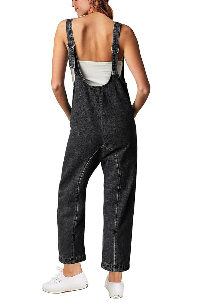 High Roller Denim Jumpsuits for Women Casual Sleeveless Loose Baggy Overalls Jeans Pants Jumpers ... | Amazon (US)