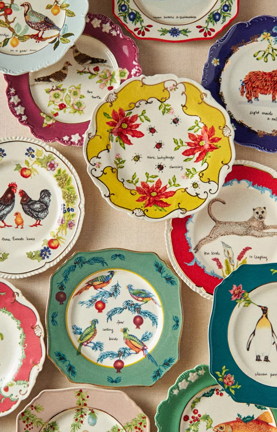 12 days of christmas plates clearance