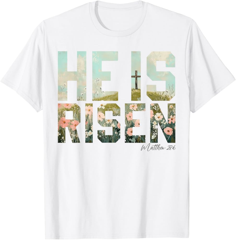 He is Risen Boho Easter Christian Jesus T-Shirt | Amazon (US)