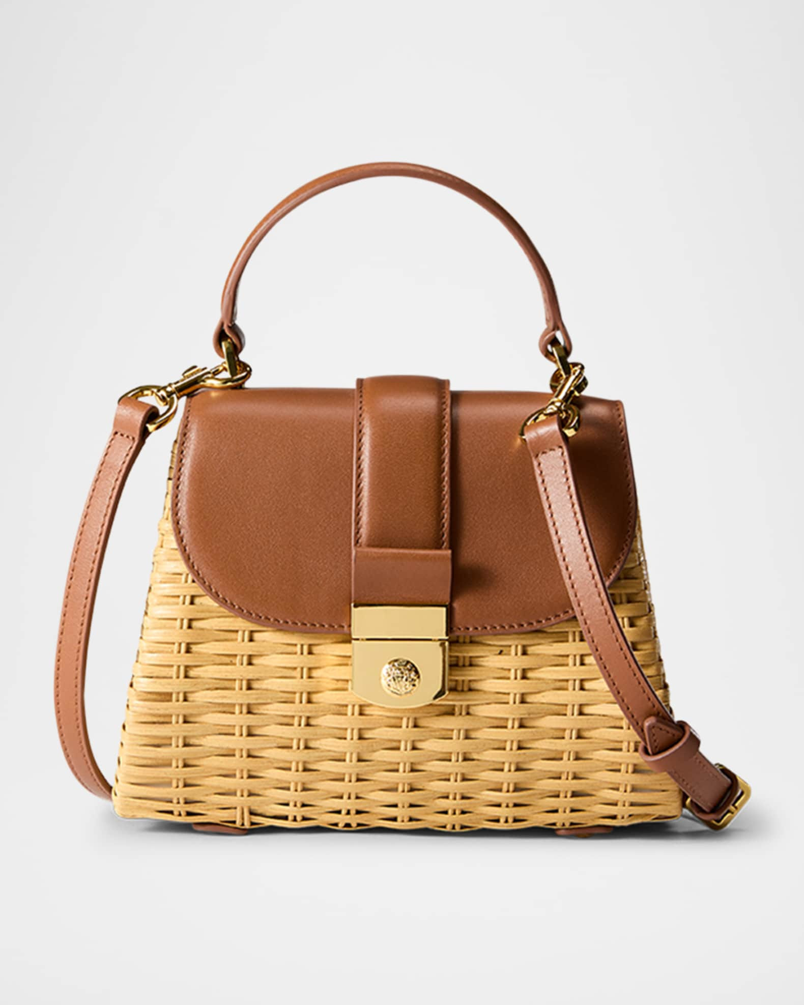 Avenue Small Rattan Crossbody Bag | Neiman Marcus