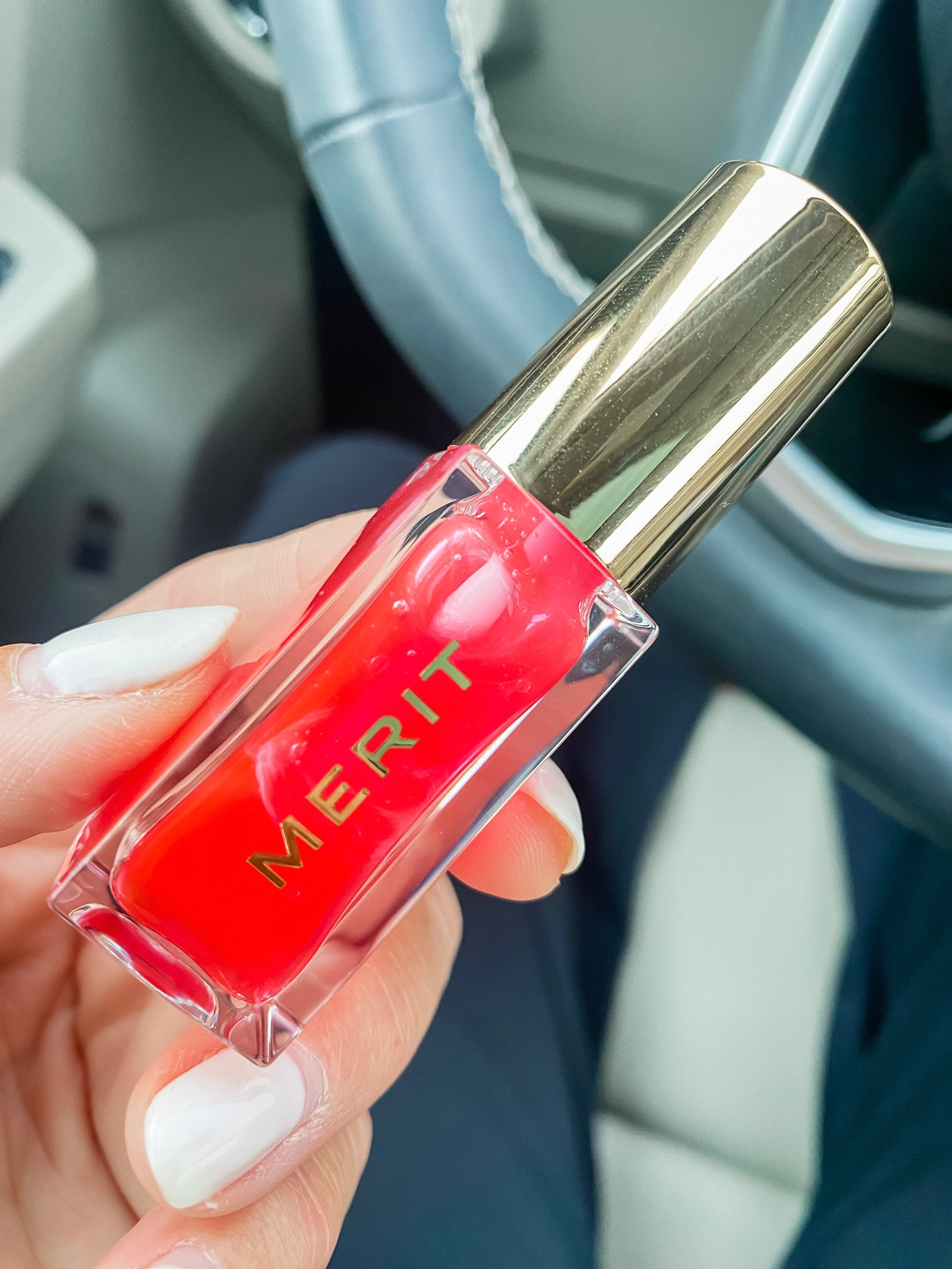 Lip oil. This color is a sheer pale pink. Really pretty alone for a hint of color or over lipstick for a little shine. 
Color: les deux @merit

#LTKstyletip #LTKbeauty #LTKunder50