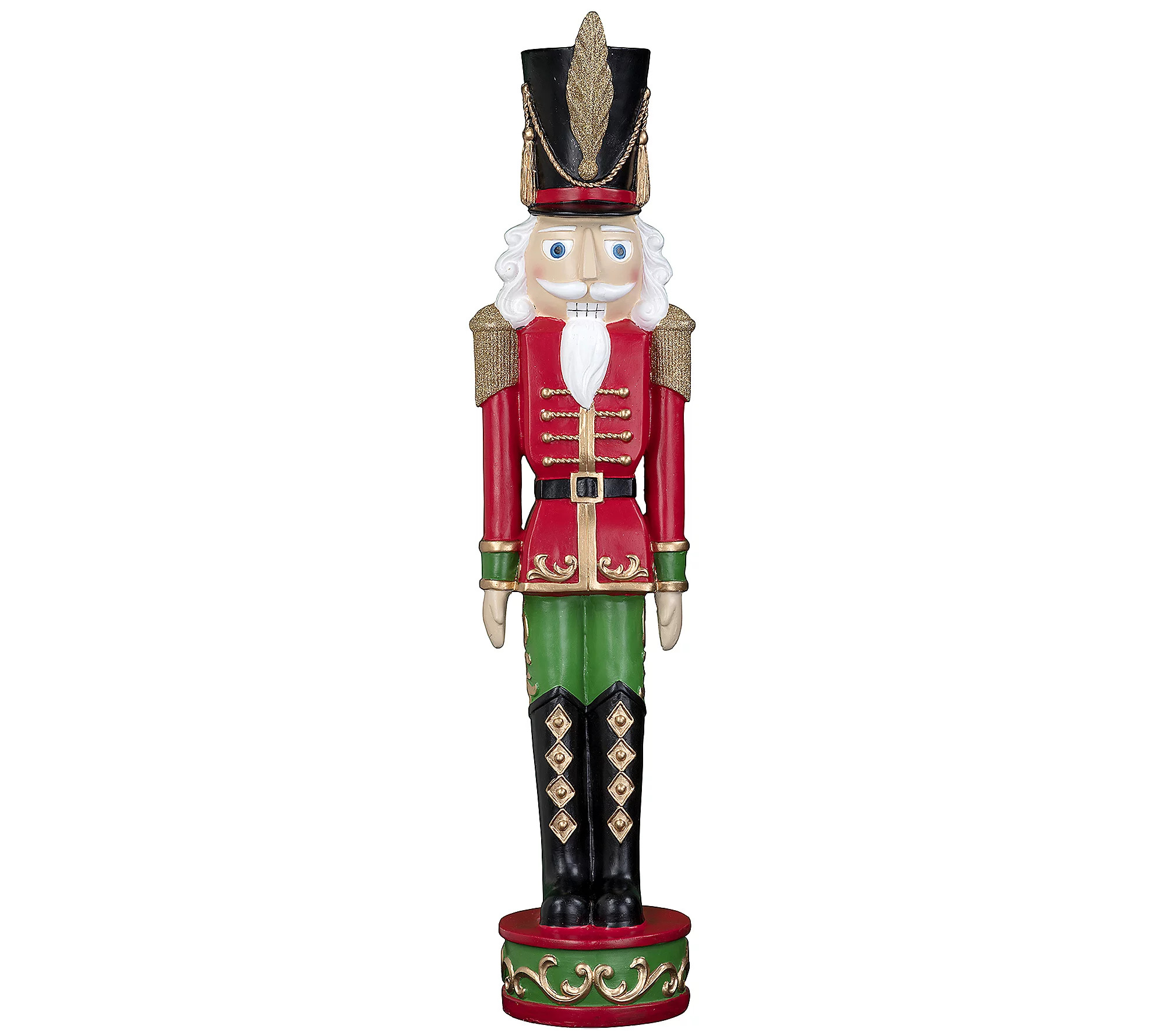 Haute Decor 37"" Indoor/Outdoor Red & Green Holi day Nutcracker | QVC