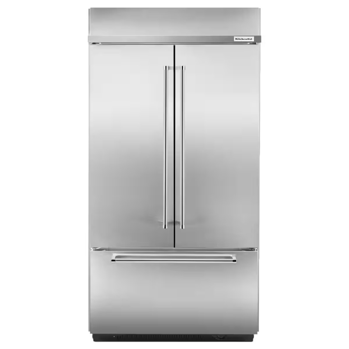 KitchenAid - 24 in. Wide 24.2 cu. ft. Built-In Stainless French Door Refrigerator with Platinum Interior Design - Stainless Steel | Best Buy U.S.