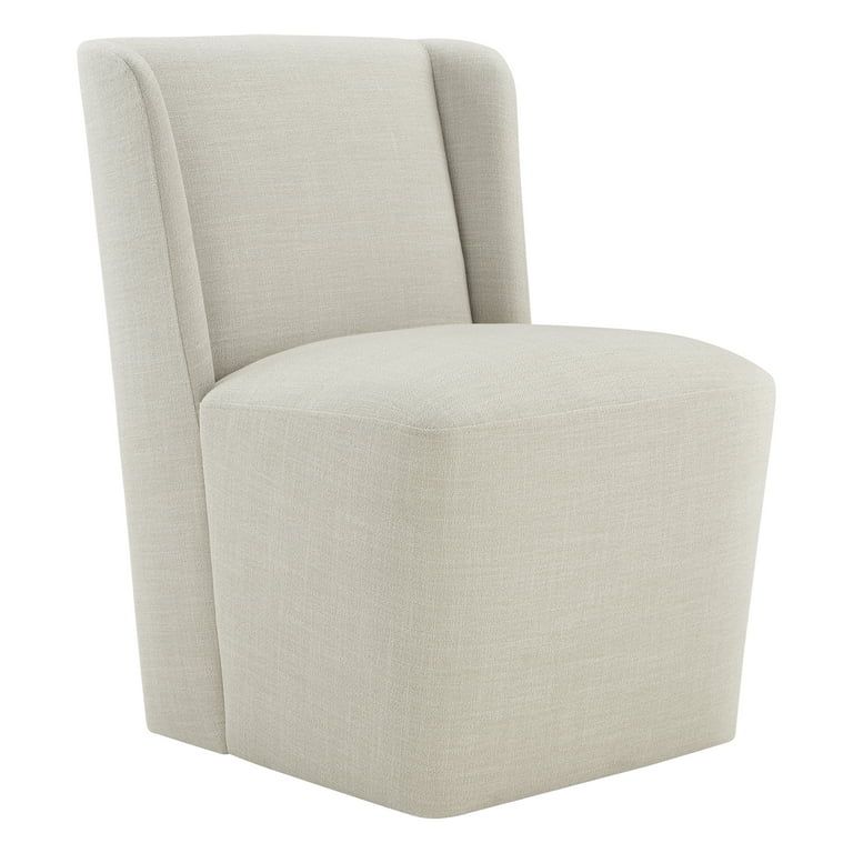 CHITA Modern Dining Chair with Casters Set of 2, Upholstered Dining Room Chairs, Fabric in Linen | Walmart (US)