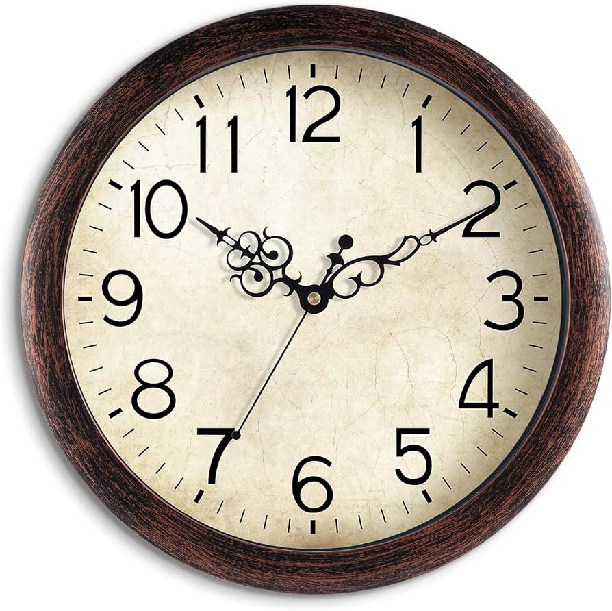 Wall Clock, Vintage Wall Clocks Battery Operated Quartz Silent Non-Ticking 8 Inch Retro Rustic St... | Amazon (US)