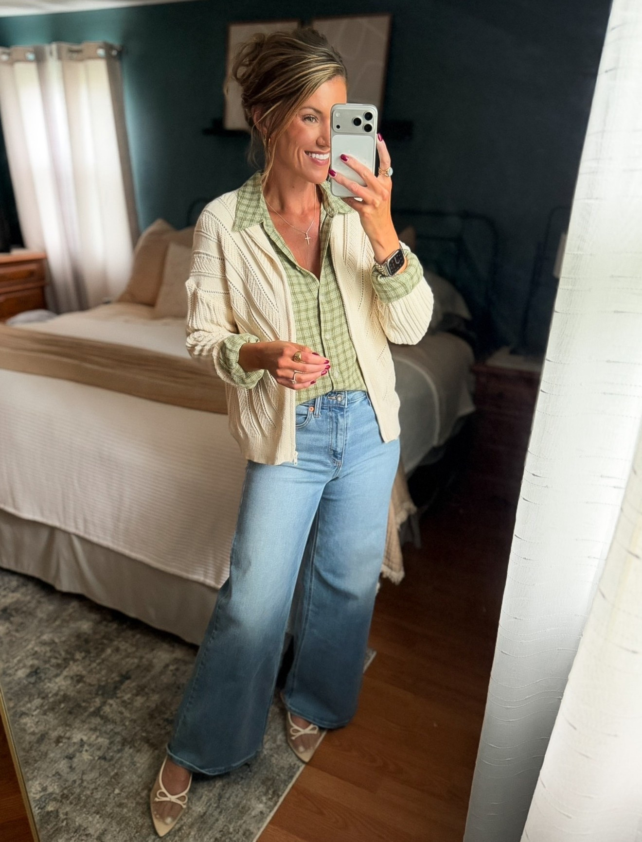 This full zip sweater is gonna be your go to this Fall. Looks so cute layered over button down flannels. 
My flannel sold out 😢 
Sweater / small
Jeans / 8R

#LTKOver40 #LTKSeasonal