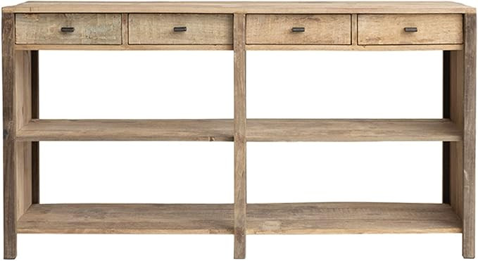 Creative Co-Op Reclaimed Wood Console Table with 4 Drawers 4 Storage Sections, Natural Sideboard | Amazon (US)