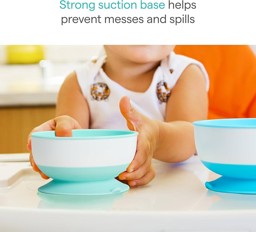 Munchkin Stay Put Suction Baby Bowls with Lids - Dishes for Babies and Toddlers, Self-Feeding Bow... | Amazon (US)