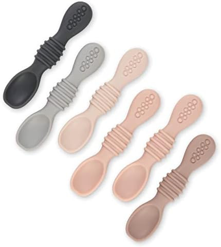 Simka Rose Silicone Baby Spoons - Self Feeding, 6 Months, First Stage Infant Spoons for Babies & ... | Amazon (US)